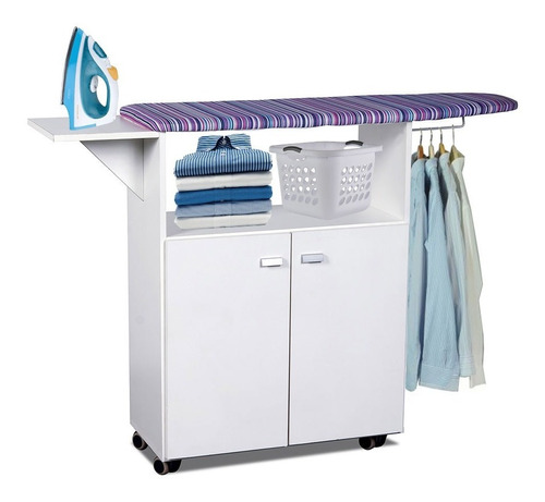 Mueble Planchador Organizador 2puertas Blanco Tabla Planchar