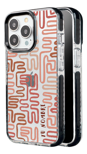 Funda Para iPhone Para Mujer Líneas Abstracto Con Nombre