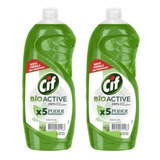 Detergente Cif Bio Active Limón Verde 2u De 750ml