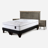 Cama Europea Rosen Art 4 De 2 Plazas + Muebles Anna Color Blanco