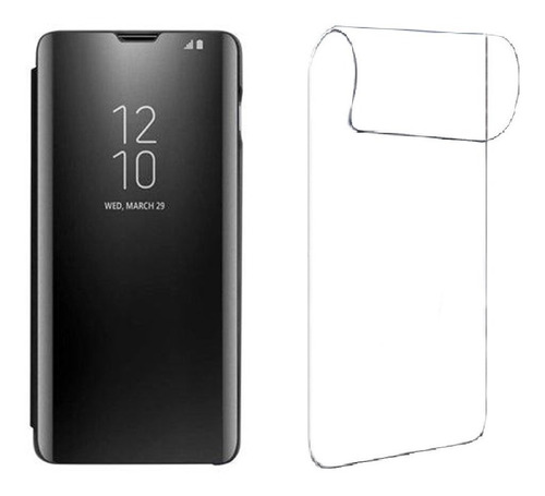 Carcasa Para Samsung S21 Ultra Mirror Flip + Lamina Hidrogel