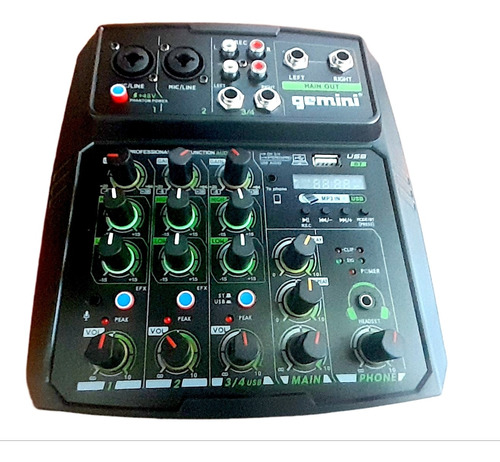 Consola Mixer 4 Canales Gemini Bluetooth Usb Todoaudio