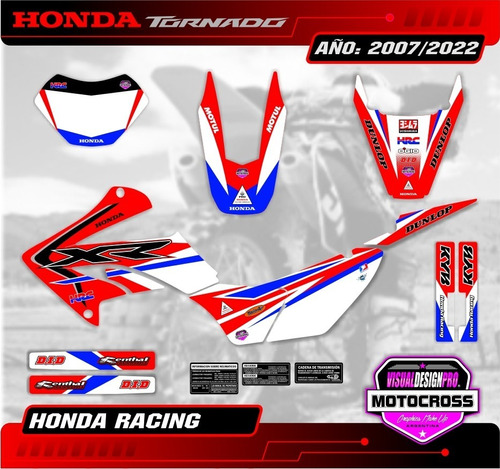Kit Calcos - Grafica Tornado Honda Xr 250 - Envio Gratis