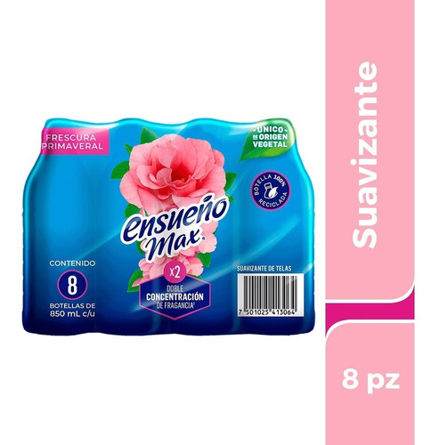 Suavizante Ensueño Frescura Primaveral 850 Ml Pack X8