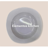 Plato Sopero Cuadrado 20.5 Cms. De Melamina Blanca 25 Pz