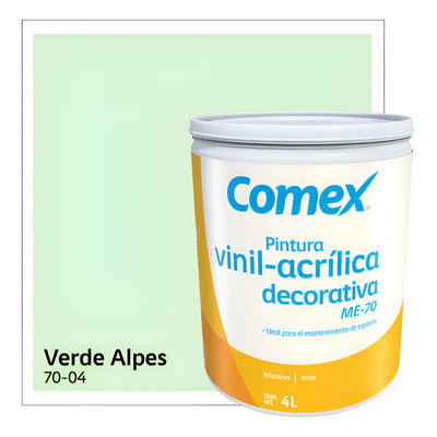 Galón Pintura Vinílica Comex Me-70 4 Litros Colores Acabado Mate Color Verde Alpes | Meses sin interés