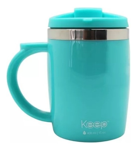 Mug Termico Keep Taza Café Té Desayuno Termo 400ml Colores Color Verde