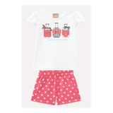 Conjunto Infantil Feminino Blusa E Short Milon