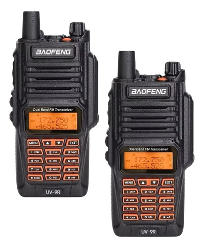 Kit 2 Radios Ht Baofeng Uv-9r Vhf Uhf Prova D'agua Dual Band