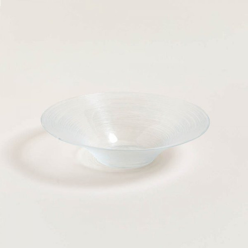 Bowl Compotera De Vidrio Moderno Con Rayas Ponto De 27cm