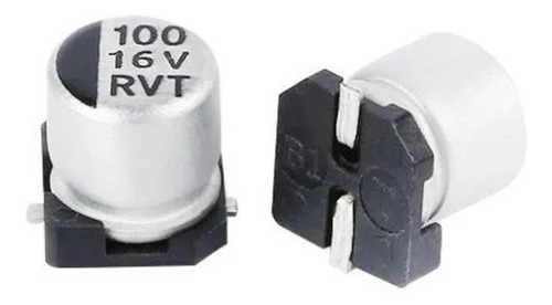 100pçs Capacitor Eletrolítico Smd 100uf 16v