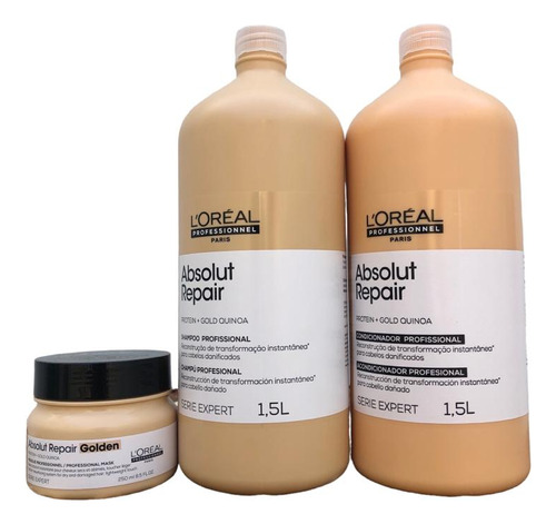 Kit Loreal Absolut Repair Gold Quinoa Sh Cd. 1,5l Masca 250g