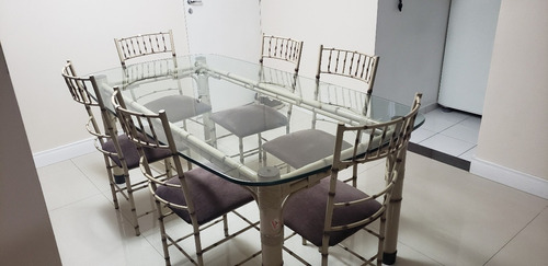 Jogo Conjunto De Mesa Com Seis Cadeiras Sala De Jantar