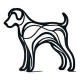 Perrito Trazado Plantilla De Pared Arte 2d En Relieve 24 Cm