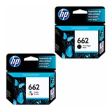 Combo Cartucho Hp 662 Negro + Color Original Gtia Oficial