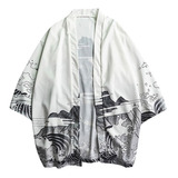 Hombres Kimono Cardigan Oversize Camisas Impreso Camisa09482