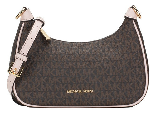 Bolsa De Mano Michael Kors Original Cora Brown Pink + Correa