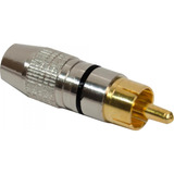 Plug Rca 6mm Conector Rca Ponta Banhada A Ouro - Kit Com 04