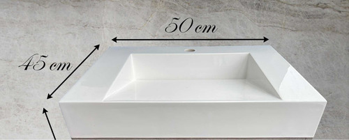 Lavabo 50x45 Blanco Moderno Marmol Procesado