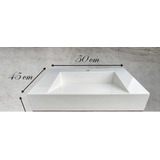 Lavabo 50x45 Blanco Moderno Marmol Procesado