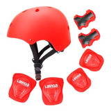 Kit Casco Protección Juvenil Rodilleras +muñequeras+ Coderas Color Rojo Talla Unitalla