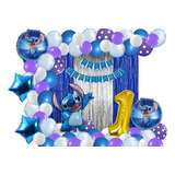 Kit Decoración Globos Fiesta De Cumpleaños Stitch (97 Pzas)