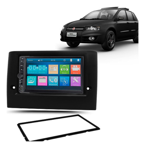 Centro Multimedia Para Fiat Stilo Bluetooth + Frame 2 Din Automotivo Negro