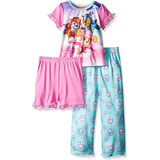 Pijama De 3 Piezas Para Bebé Niña Diseño Paw Patrol