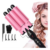 Bigview Waflera Para Cabello Tenazas Rizadoras Ferros Enchinadora Color Rosa 110v