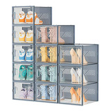 Organizador De Zapatos, 12 Unidades Cajas Transparentes Apil