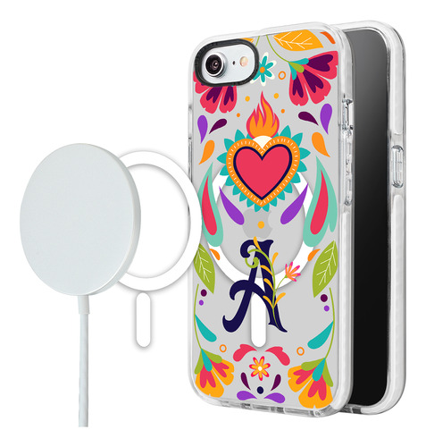 Funda Para iPhone Magsafe Inicial Corazón Diseño Mexicano