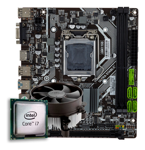 Kit Upgrade, Processador Intel Core I7 + Placa Mãe Cor Preto