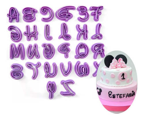 Cortantes Letras Disney Abecedario Reposteria Porcelana Fria