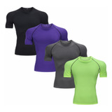 Kit 4 Playeras Básicas Hombre Dry Fit Tradicional Lisa