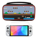 Estuche Nintendo Switch Oled Edicion Mundo Mario+vidrio Oled