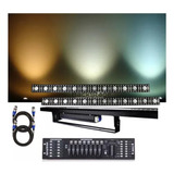 2 Ribalta 12 Led Dmx Branco Quente + Mesa Dmx + Cabos 5m