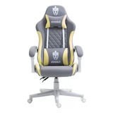 Cadeira Gamer Evolut Prism Eg910 Cinza/amarelo Material Do Estofamento Couro Sintético