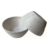 Set De 4 Bowls/cuencos Individuales - Melamina 15cm Color Terrazo Blanco