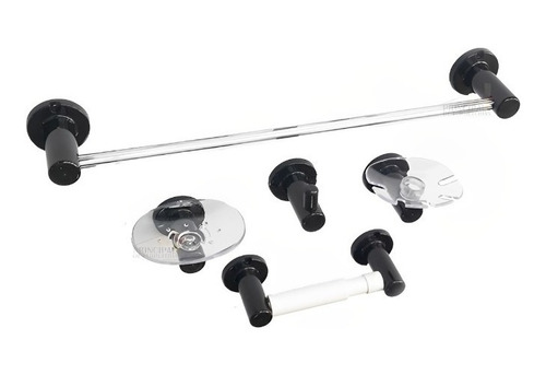 Set  Accesorios Para Baño Aguablue Negro X5 Piezas