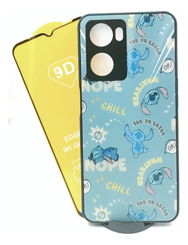 Case Stitch + Mica Cristal Para Oppo A57