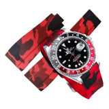 Extensible Rojo Camuflado 20mm Oysterflex Compatible Rolex