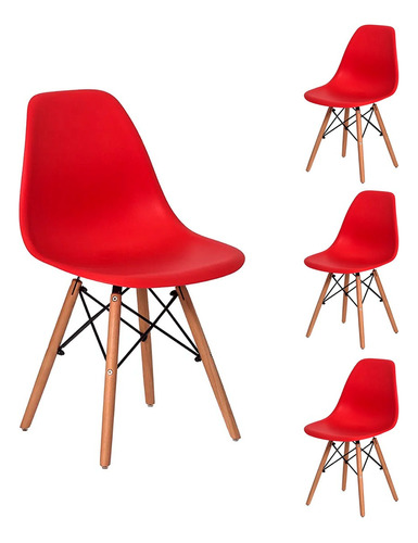 Cadeira De Jantar Charles Eames Design Eiffel, 4 Unidades