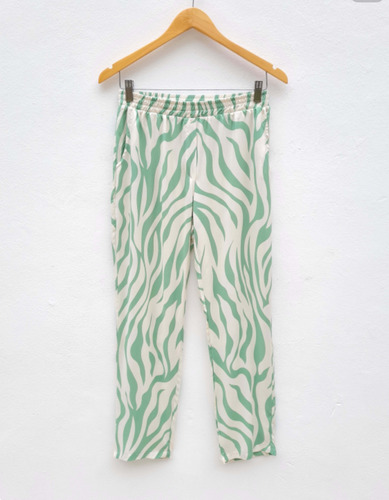 Pantalón Babucha De Fibrana Verde L