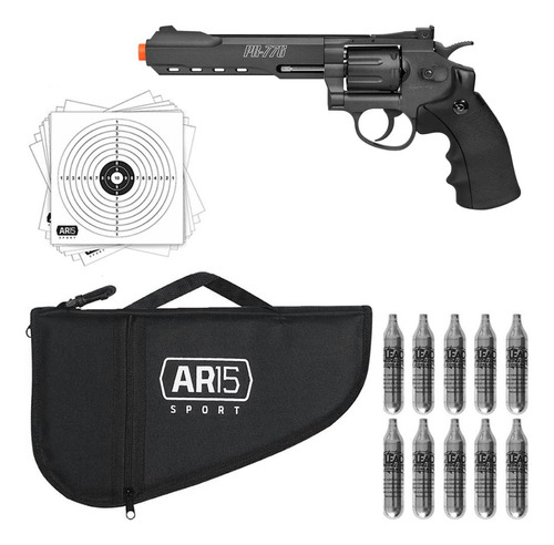 Combo Pro Revolver Full Metal Pr-776 4.5mm 10un.co2 +capa.