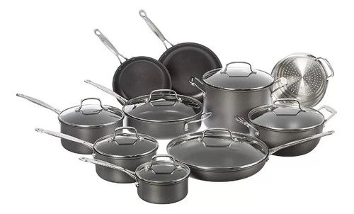 Conjunto Cuisinart Chef's Classic Anodizado 17 Preças Preto