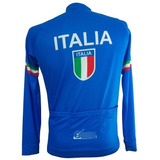 Camisa Ciclismo Italia Bandera Y Escudo Ciclismo Italiano Ls