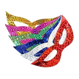 Kit 48 Máscara Holográfica Sortidas Carnaval Balada Gatinha