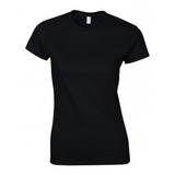 Camiseta Básica Gildan Para Mujer 100% En Algodón Ring Spun