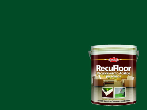 Recufloor Recubrimiento Acrilico Pisos 20 Lt Sinteplast Acabado Mate Color Verde