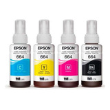 Kit 4 Tintas Epson Original 664, L565 L575 L475 L495 L380